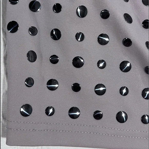 Stella & Jamie Studded Gray Puff Sleeve Crop Top Size XS X-Small NWOT - Picture 4 of 11